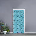 Hockey Stick And Puck Pattern Print Door Sticker