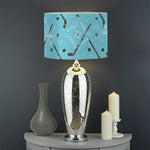 Hockey Stick And Puck Pattern Print Drum Lamp Shade