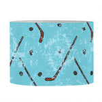Hockey Stick And Puck Pattern Print Drum Lamp Shade