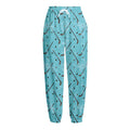 Hockey Stick And Puck Pattern Print Fleece Lined Knit Pants