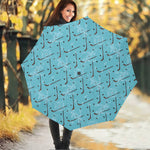 Hockey Stick And Puck Pattern Print Foldable Umbrella