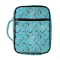 Hockey Stick And Puck Pattern Print Front Pocket Bible Bag