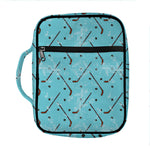 Hockey Stick And Puck Pattern Print Front Pocket Bible Bag