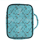 Hockey Stick And Puck Pattern Print Front Pocket Bible Bag
