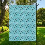 Hockey Stick And Puck Pattern Print Garden Flag