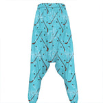 Hockey Stick And Puck Pattern Print Hammer Pants