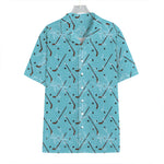 Hockey Stick And Puck Pattern Print Hawaiian Shirt