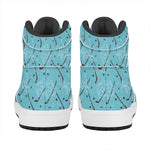 Hockey Stick And Puck Pattern Print High Top Leather Sneakers