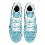Hockey Stick And Puck Pattern Print High Top Leather Sneakers