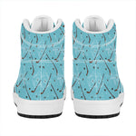 Hockey Stick And Puck Pattern Print High Top Leather Sneakers