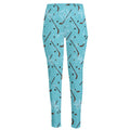 Hockey Stick And Puck Pattern Print High-Waisted Pocket Leggings