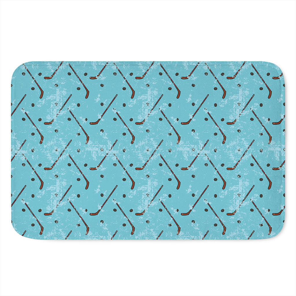 Hockey Stick And Puck Pattern Print Indoor Door Mat