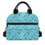 Hockey Stick And Puck Pattern Print Insulated Lunch Bag