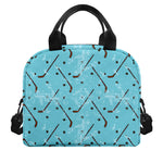 Hockey Stick And Puck Pattern Print Insulated Lunch Bag