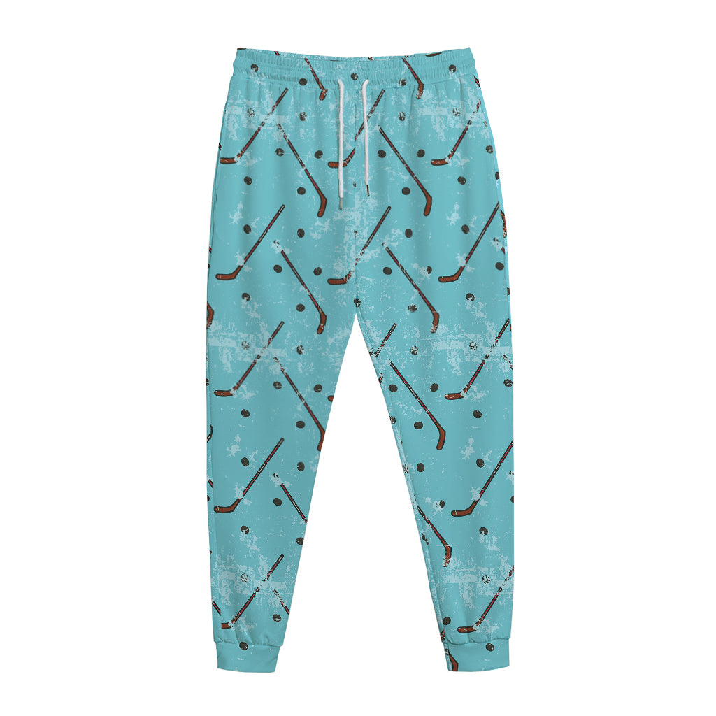 Hockey Stick And Puck Pattern Print Jogger Pants