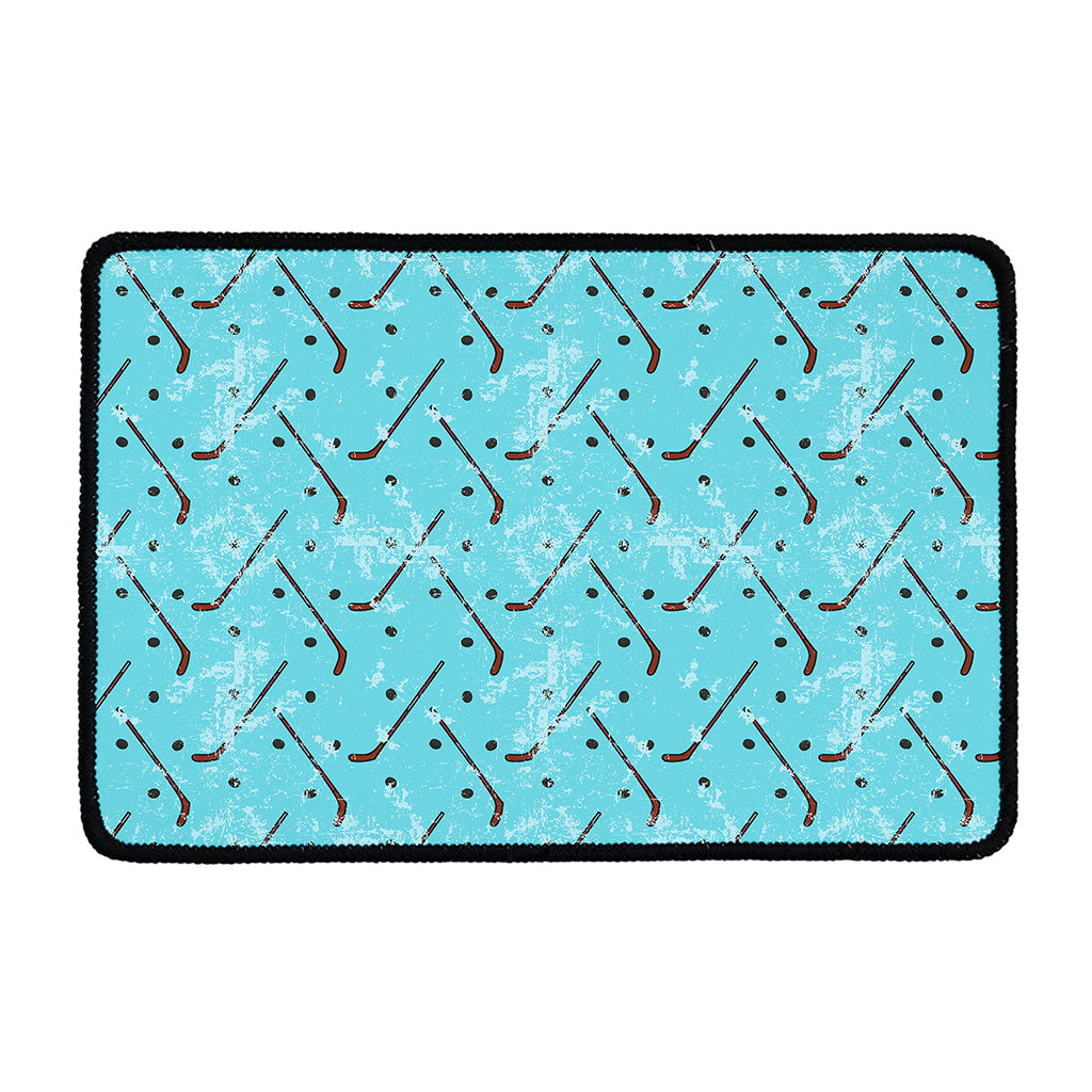 Hockey Stick And Puck Pattern Print Kitchen Mat