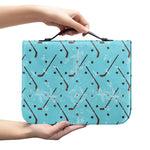 Hockey Stick And Puck Pattern Print Leather Bible Cover
