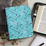 Hockey Stick And Puck Pattern Print Leather Bible Cover