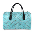 Hockey Stick And Puck Pattern Print Leather Duffel Bag