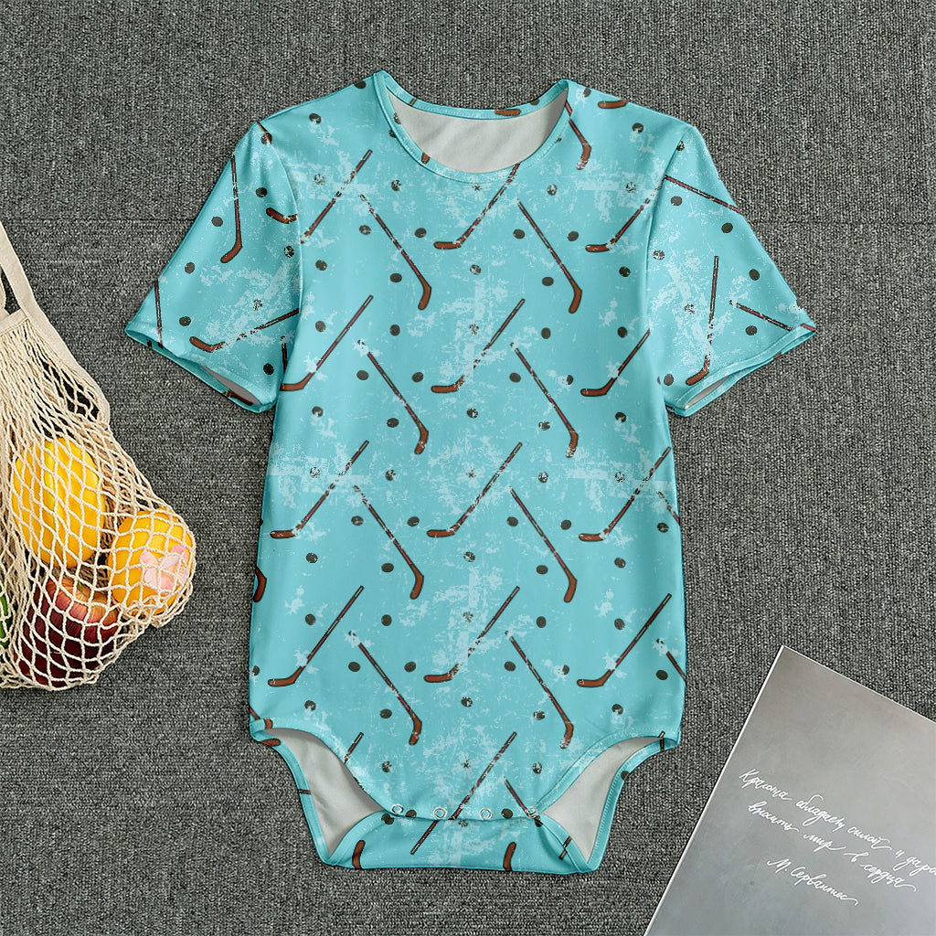 Hockey Stick And Puck Pattern Print Men's Bodysuit