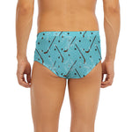Hockey Stick And Puck Pattern Print Men's Briefs