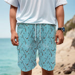 Hockey Stick And Puck Pattern Print Men's Cargo Shorts