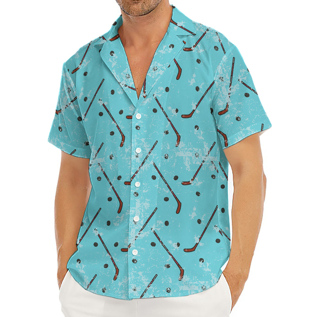 Hockey Stick And Puck Pattern Print Men's Deep V-Neck Shirt