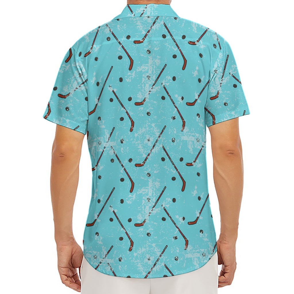 Hockey Stick And Puck Pattern Print Men's Deep V-Neck Shirt