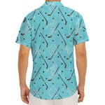 Hockey Stick And Puck Pattern Print Men's Deep V-Neck Shirt