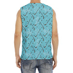 Hockey Stick And Puck Pattern Print Men's Fitness Tank Top