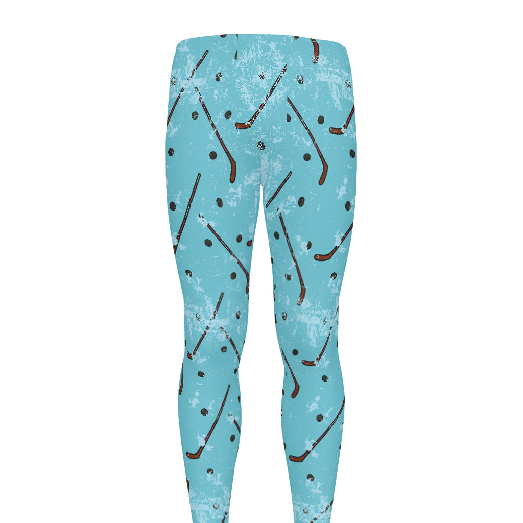 Hockey Stick And Puck Pattern Print Men's leggings