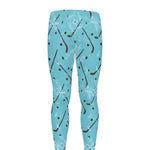 Hockey Stick And Puck Pattern Print Men's leggings