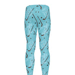 Hockey Stick And Puck Pattern Print Men's leggings