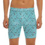 Hockey Stick And Puck Pattern Print Men's Long Boxer Briefs