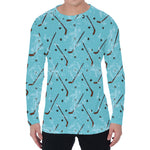 Hockey Stick And Puck Pattern Print Men's Long Sleeve T-Shirt