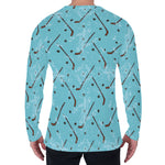 Hockey Stick And Puck Pattern Print Men's Long Sleeve T-Shirt
