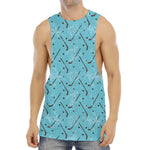 Hockey Stick And Puck Pattern Print Men's Muscle Tank Top
