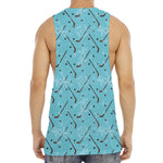 Hockey Stick And Puck Pattern Print Men's Muscle Tank Top
