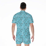 Hockey Stick And Puck Pattern Print Men's Rompers