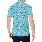 Hockey Stick And Puck Pattern Print Men's Shirt