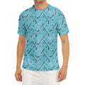 Hockey Stick And Puck Pattern Print Men's Short Sleeve Rash Guard