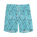 Hockey Stick And Puck Pattern Print Men's Athletic Shorts