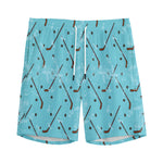 Hockey Stick And Puck Pattern Print Men's Sports Shorts