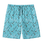 Hockey Stick And Puck Pattern Print Men's Swim Trunks
