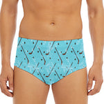 Hockey Stick And Puck Pattern Print Men's Triangle Swim Briefs