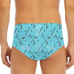 Hockey Stick And Puck Pattern Print Men's Triangle Swim Briefs