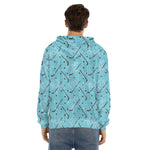 Hockey Stick And Puck Pattern Print Men's Velvet Pullover Hoodie