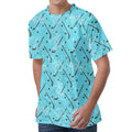 Hockey Stick And Puck Pattern Print Men's Velvet T-Shirt