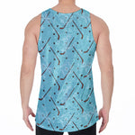 Hockey Stick And Puck Pattern Print Men's Velvet Tank Top