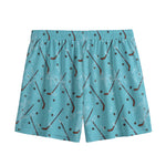 Hockey Stick And Puck Pattern Print Mesh Shorts